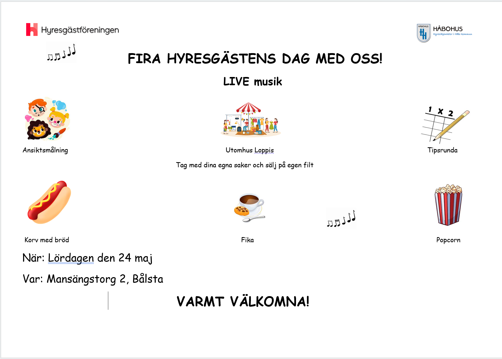 inbjudan hyresgästensdag 24/5 Välkommen