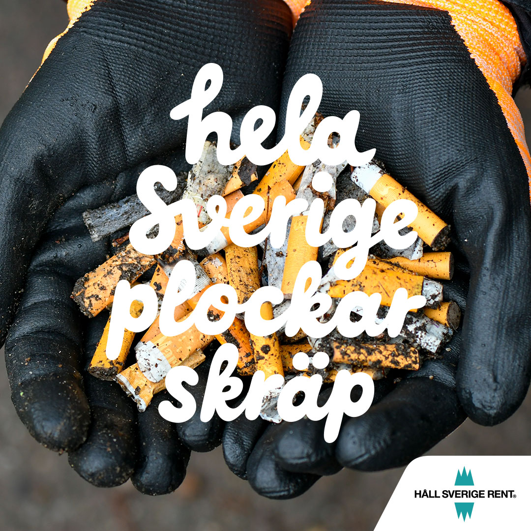 Bild på två ungdomar, reklam " håll sverige rent "