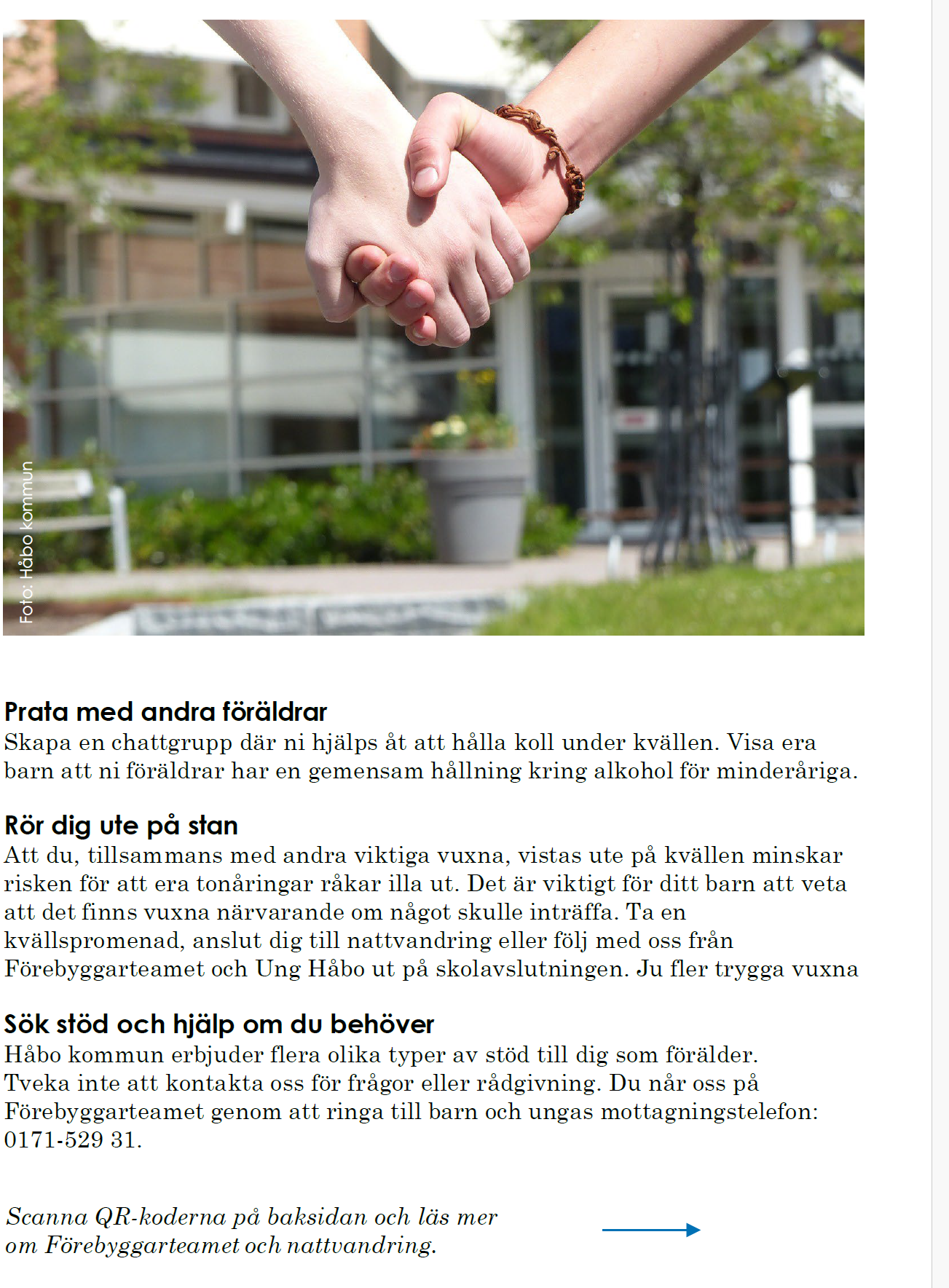 information från gällande nattvandring 
